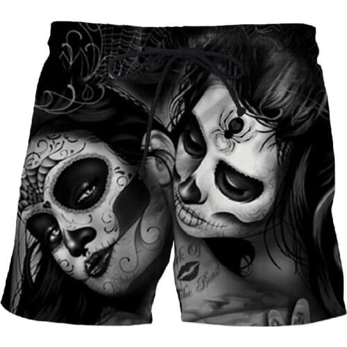 Swimming trunks 2021 summer mens hemp 3D printed shorts fashion beach Bermuda shorts black 6XL large size quick-drying