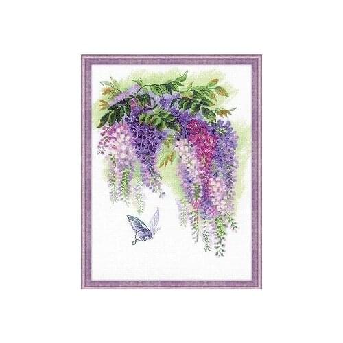 Cross Stitch Set violet flowers Cross-stitch Kit Embroidery Needlework Craft Packages Cotton Fabric Floss Designs Embroidery