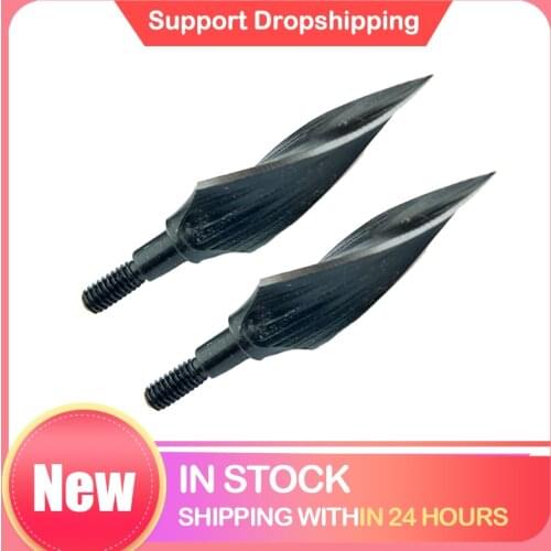 2pcs Alloy Steel Arrow HeadSpiral Arrow Tips Sharp Retro Metal Archery Arrowhead Accessories For Compound Bow And Crossbow