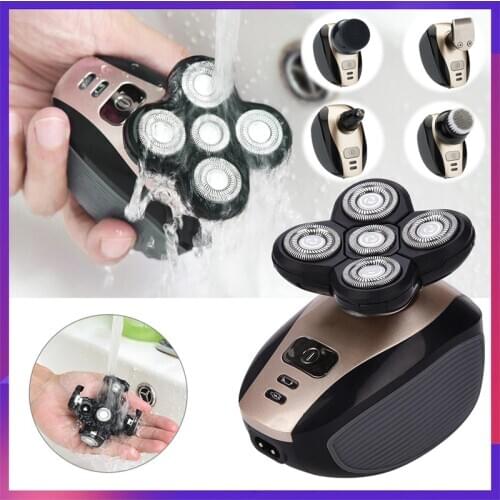 New 5 In 1 4D Electric Shaver Rechargeable Electric Beard Trimmer Shaving Machine for Men Razor Wet-Dry Dual Use Washable