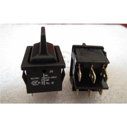 Original New 100% 1819 self-elastic power switch 6A250V 6pin double reset rocker switch toggle switch