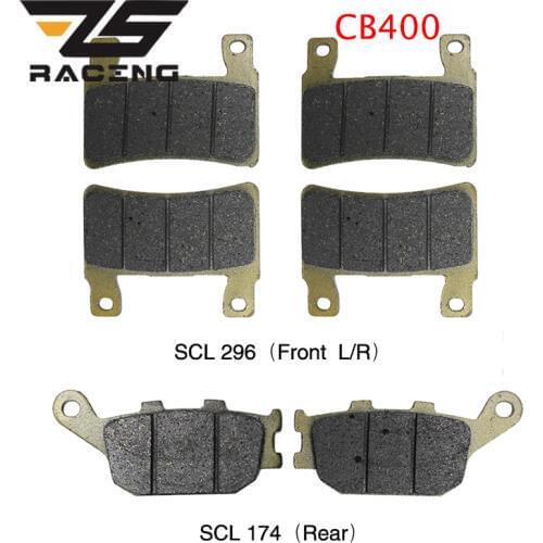 ZS Racing For Honda CB400 CB 400 2004 2005 2006 2007 2008 2009 2010 set Motorcycle Front Disc Brake Pads and Rear Disc Brake Pad