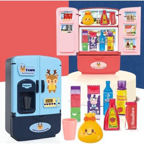 First Refrigerator Realistic Pretend Play Appliance for Kids Play Kitchen with 11 Accessories and Realistic Cooking Sounds Uniqu