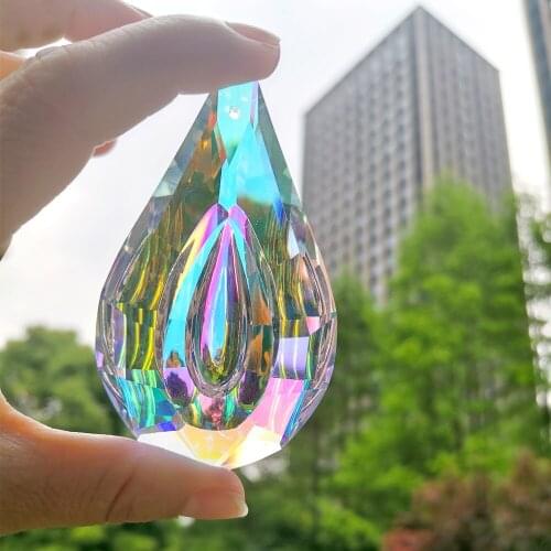 Hanging Crystals Prism Suncatcher for Windows Decoration 76mm AB-Color Chandelier Parts DIY Home Wedding Decor Accessories