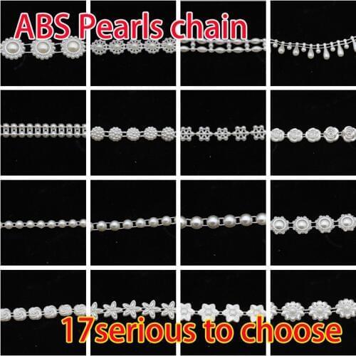 Multi-size ABS Imitation Pearl Beads Chain Trim for DIY Wedding Party Decoration Jewelry Findings Craft DIY Garment Accessories