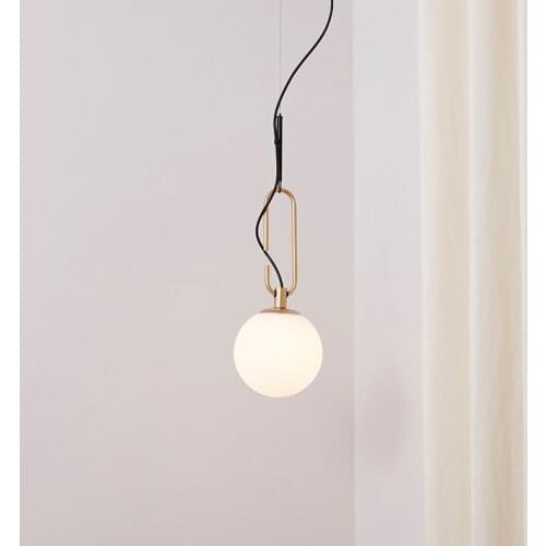 Nordic Modern Minimalist Glass Ball Pendant Lights E27 Led Indoor Lighting Home Decor Bedside Bedroom Hotel Bar Aisle Restaurant