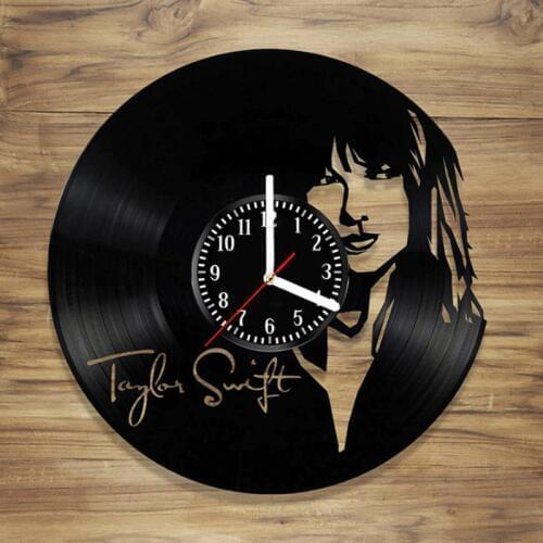 Taylor Swift CD Record Wall Clock Vinyl Hollow 3D Decorative Hanging Art Decor Clock Classic Exclusive Wall Clock Classic