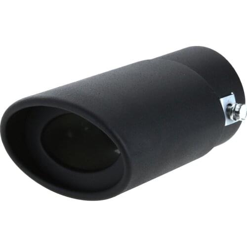 58mm Universal Black/Silver Stainless Steel Car Rear Exhaust Pipe Tail Muffler Tip Single Outlet Tail Pipe Car Tail Pipe Trim