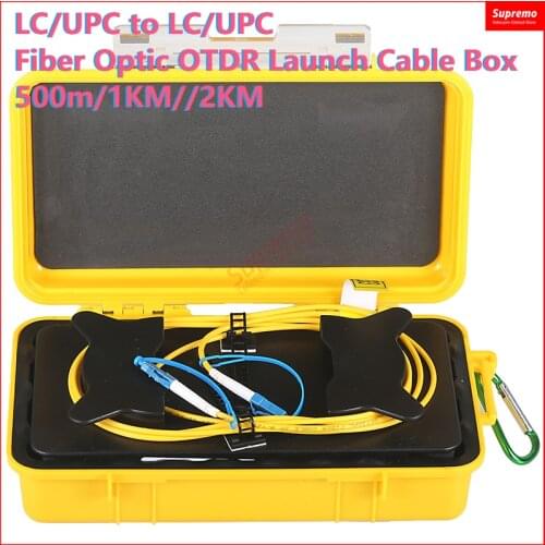LC/UPC to LC/UPC Fiber Optic OTDR Launch Cable Box 500m/1KM//2KM OTDR Zone Eliminator,Single-Mode 1310/1550nm LC UPC Fiber Rings