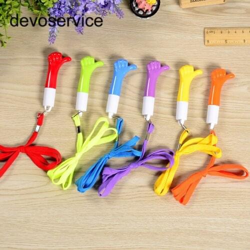 1 Piece Lanyard Thumb Gesture Ballpoint Pen Retractable Advertising Pens 0.5mm Blue Refill Student Prizes School Office Supplies
