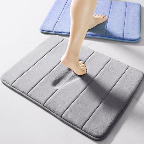 1PCS Kitchen Soft Mat 40*60cm/50*80cm Bath Mat rugs Bathroom Carpet Rug coral fleece Memory Foam Bathroom Mat kitchen Door Floor