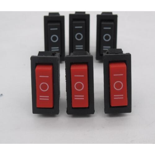 10pcs red black Rocker Switch with 3 Pin ,NO/OFF/NO,16A 250VAC 20A 125VAC,KCD3-102