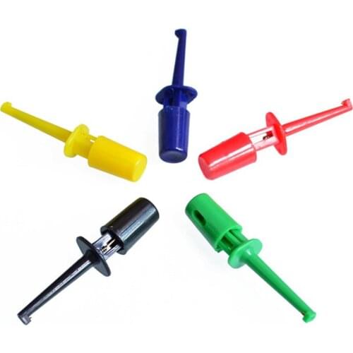 10PCS Mix Color Test Hook Clip Clamp Lead Wire Cable Kit Electronic Multimeter Grabber Test Probe