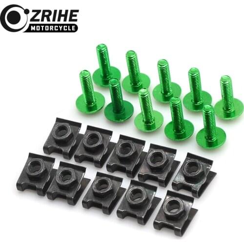 10 PCS Motorcycle CNC Fairing Bolt Screw Kits Fastener Clips For Kawasaki ER 5 6F 6N Ninja 250 300 ABS 600 636 ZX 6R 1000 ZX 11R