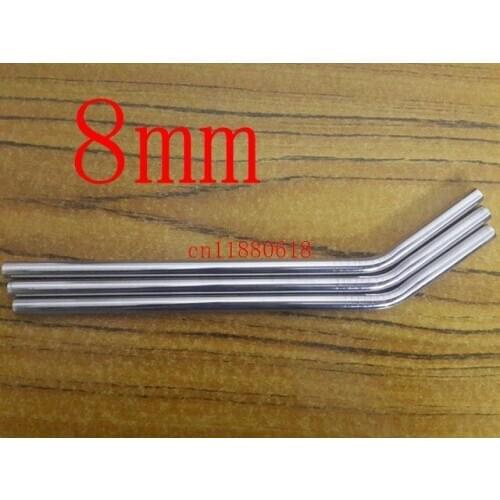 1500pcs/lot Free Shipping 8mm * 215mm (8.5") Reusable Bend Drinking Straw Stainless Steel Straw Eco-Friendly Straw With slot