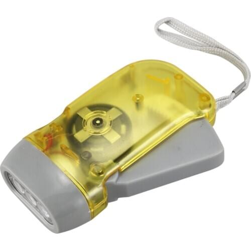 3 LED Dynamo Wind Up Flashlight Torch Light Hand Press Crank NR Camping