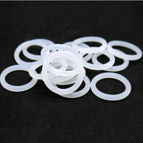White Rubber Seal Ring OD 5-50mm Food Grade Silicone O-Ring Wire Dia 1mm Waterproof And Heat-Resistant 20/50/100pcs