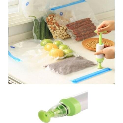 5 pcs Food Vacuum Bag Storage Bag Kitchen Food Storage Organizer Re-Usable Hand Pump Moisture Dust-Proof