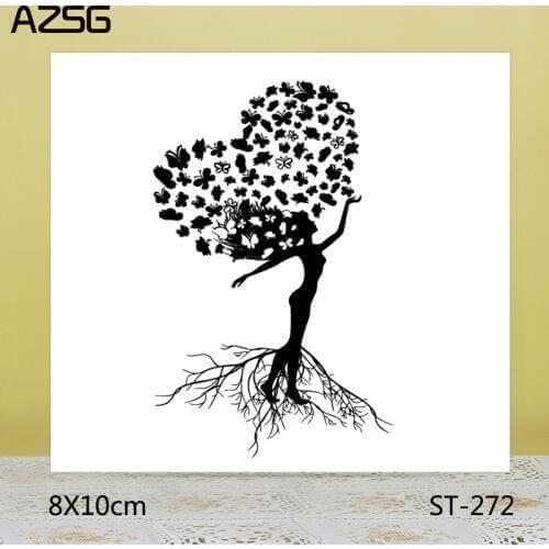 AZSG Love Heart Stamps/Seals For scrapbooking DIY Card Making/Album Silicone Decoration crafts 8*10cm