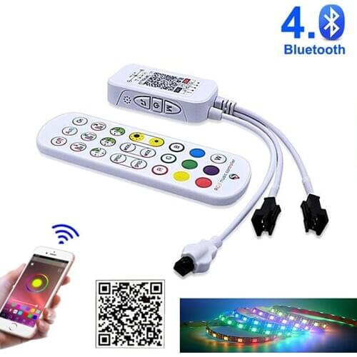 WS2812B WS2811 Bluetooth Controller For Addressable LED Strip Light 5050 RGB LED Tape 24key IR Remote Music Smart Controller