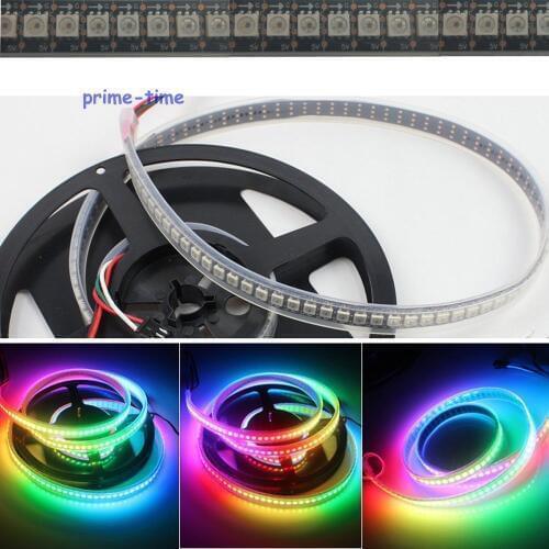 1M WS2812B 144 Pixels Digital LED strip,5050 SMD LED Chip Black PCB 144pcs WS2811 IC built-in,DC5V Waterproof