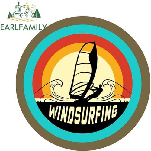 EARLFAMILY 13cm x 12.7cm for Windsurfing Funny JDM Car Stickers 3D Funny Personality Scratch-proof Window Trunk Vehicle Decal