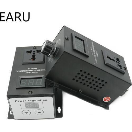 AC0-220V 10000W SCR Silicon Electronic Voltage Regulator Temperature Heater Fan Motor Speed Controller Dimming Dimmer Thermostat
