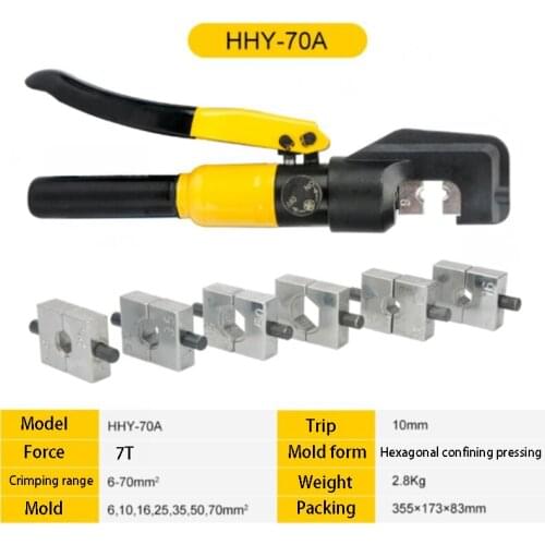 Hydraulic Pressure Crimper Copper nose Hydraulic crimping pliers Cold pressing terminal Electrician Hydraulic pliers 6-70MM