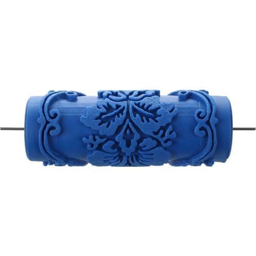 Hot Paint Roller with decorative motifs for Machine Designs flowers / blue 15 cm
