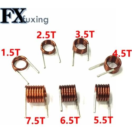 100pc Coilcraft Inductor 3.5*7.5t*0.7 Copper Wire Hollow Coil Inductance Remote Control FM Inductor 3.5*1.5/2.5/3.5/4.5/7.5T*0.7