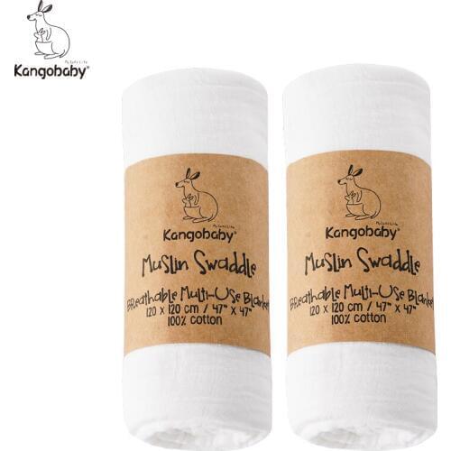 Kangobaby Plain White Super Soft Breathable Baby Muslin Photographic Background Blanket