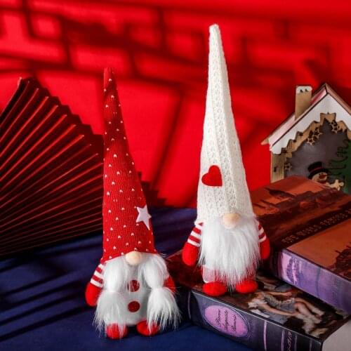 Wedding Gnome Plush Decoration Faceless Doll Handmade Rudolph Figurines Ornaments for Holiday Party Home Christmas Decorations