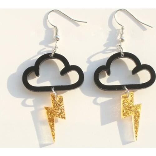 1 Pair Cute Acrylic Women Earrings Cloud Lightning Drop Earrings Pendant Dangle Earrings Fashion Jewelry For Women Girls Gift