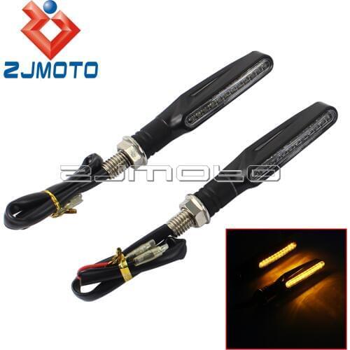 Mini Black Motorcycle 12 LED Turn Signals Light Turn Indicators Amber Flashers 10mm For Honda Yamaha Suzuki Kawasaki