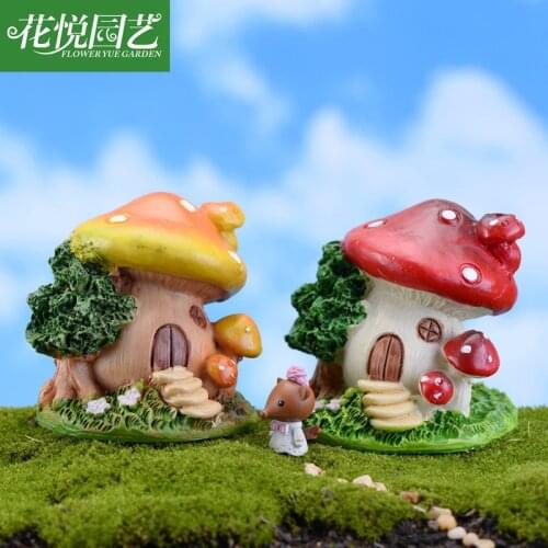 1pc random Mushroom House Miniature Fairy Garden Home Houses Decoration Mini Craft Micro-Landscaping Decor Diy Accessori