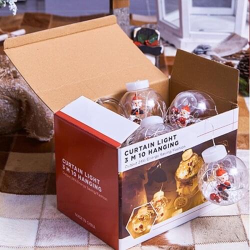 New Year Garland Christmas Decoration for Home LED Curtain Light Xmas Decoration Christmas Tree Decorations Navidad Gift Box