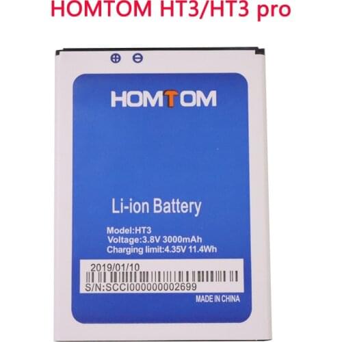 New 3000mAh Battery For HOMTOM HT3 Battery For HOMTOM HT3 Pro Bateria Accumulator Replacement Cell Phone Batteries