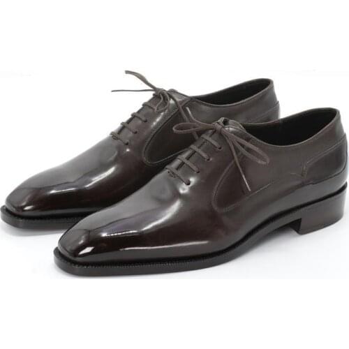 Oxford Glossy Bridegroom Wedding Dress Formal Best Men Shoes Office Black Genuine Original Business Designer Shoes