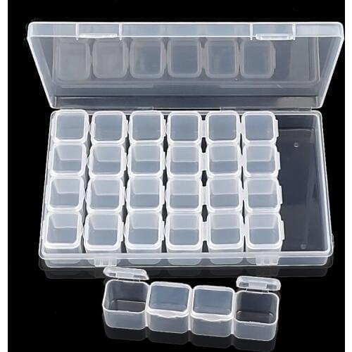 Pandahall 3pc PVC Plastic Nail Art Tool Box Multi-function Nail Storage Boxes Rectangle Clear 17.5x11cm For DIY Jewelry Finding