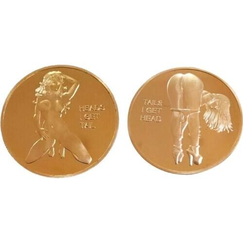 Sexy Woman Coin Get Tails Head! Adult Challenge Lucky Girl Commemorative Coins Collection Gold Challenge Coin