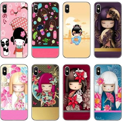 Kawaii Japanese Kokeshi Doll Silicone Phone Case For Huawei P20 P30 P40 Pro P10 P9 Lite Y5 Y6 Y7 Y9 P Smart Plus 2018 2019