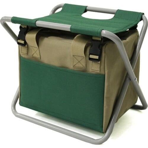 Folding Gardening Stool Chair with Tote Bag Portable Garden Seat Garden Tool Organizer Seat Fishing Backpack Chair Camping Stool