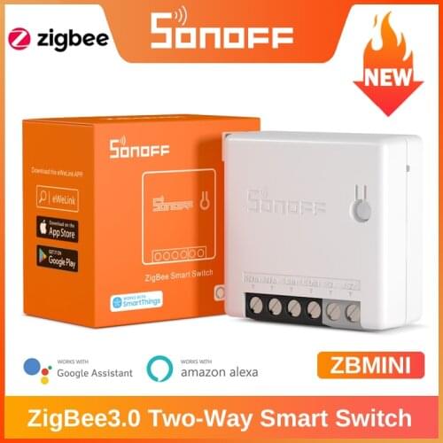 SONOFF Zigbee 3.0 ZBMINI MINI Two-Way Smart Switch Remote Control SmartThings Hub Voice Control via Alexa Google Home eWeLink