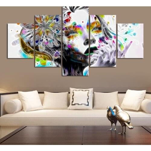 Modern Canvas Art Girl With Flowers Wall Pictures For Living Room Crystal Girl Portrait Figure Canvas Wall Art Drop shipping
