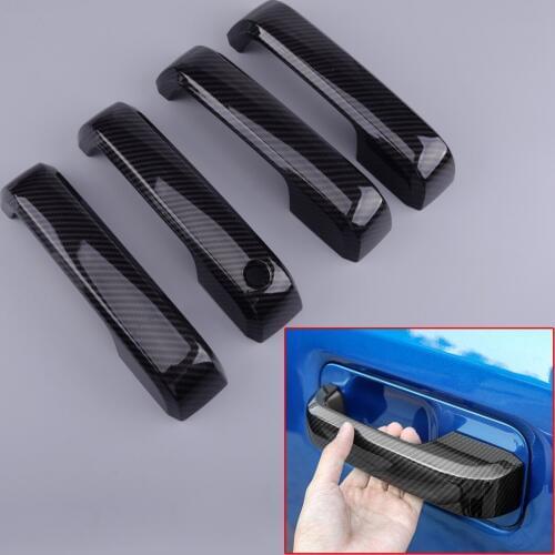 Carbon Fiber Style ABS Car Exterior Door Handle Cover Trim Frame Fit for Ford F150 2014 2015 2016 2017 2018
