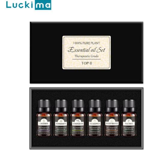 Natural Aromatherapy Oil Humidifier Diffuser Essential Oils Set Lavender Frankincense Peppermint Rose Rosemary Air Fresh Perfume