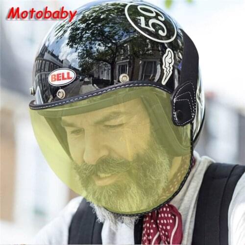 Fit Vintage Retro Motorcycle 3/4 Open Face Half Helmet Visor Bubble Shield Lens Windshield Mask Goggles Sunglasses Accessories