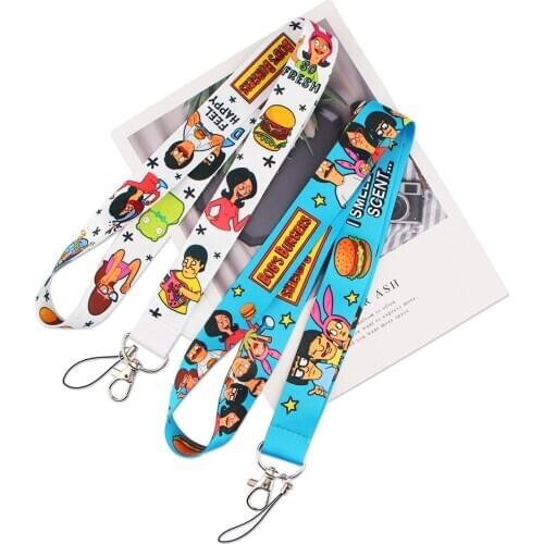 ZF1724 1pcs Cartoon Icons Style Anime Lovers Key Chain Lanyard Neck Strap for USB Badge Holder DIY Hang Rope