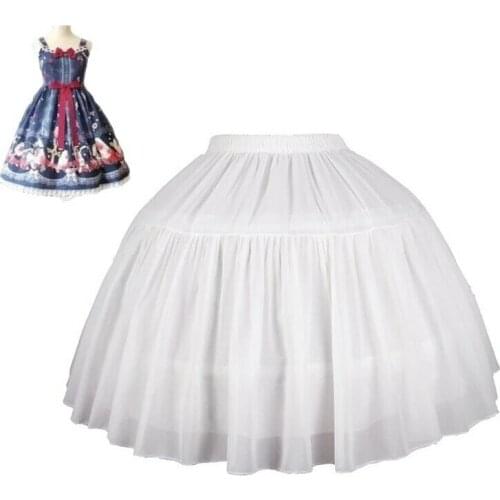 Womens Girl White Petticoat Lolita Crinoline Short Underskirt Dress Puffy Skirt 2022