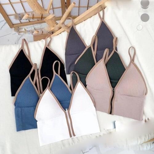 2021 Summer Women Zipper Crop Top Brassiere Sexy Backless Tank Top Gothic Korean Fashion Streetwear Clothes Beach Club Female